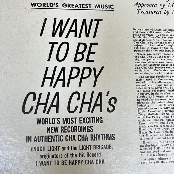 Vintage LP album I want to be Happy Cha Chas Enoch Light and the Light Brigade - Picture 6 of 16